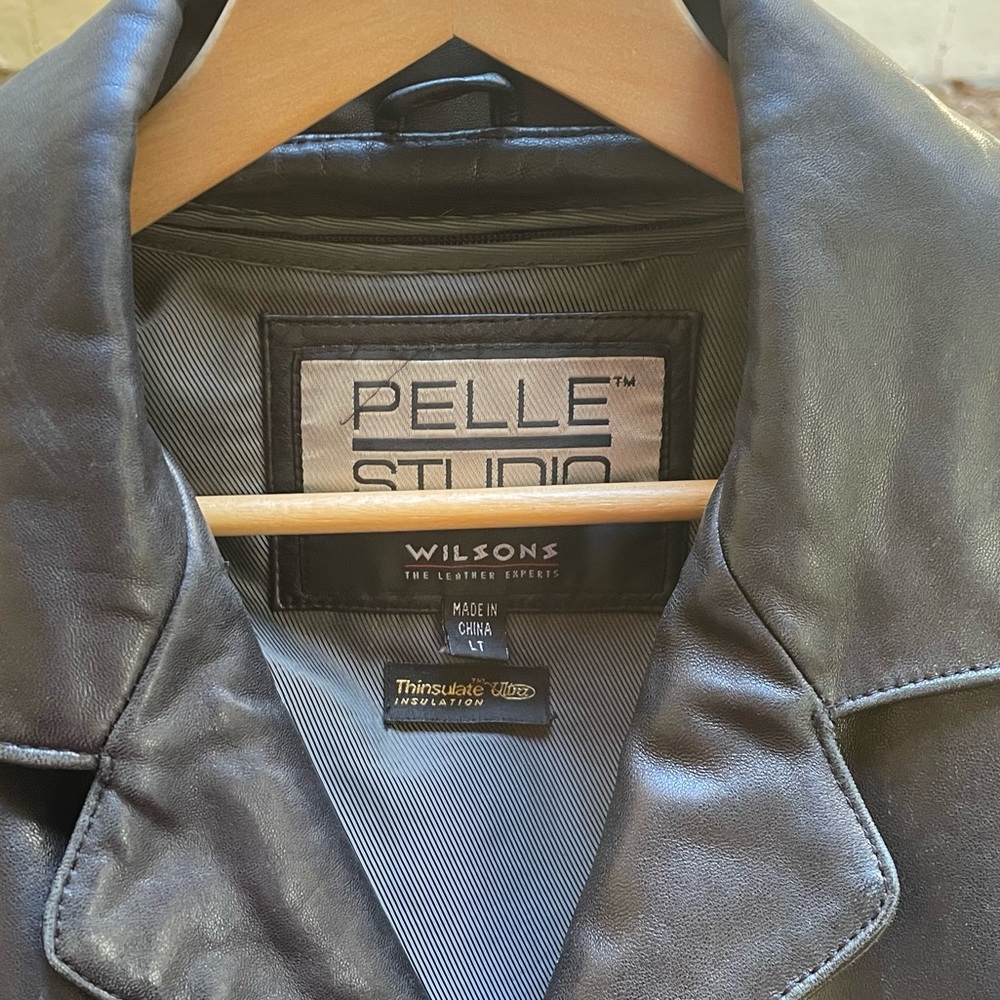 Black Leather Coat. Pelle Studio by Wilson’s Leather Experts. Large Tall
